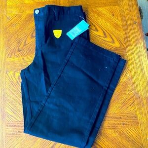 Black Trousers with Logo Patch